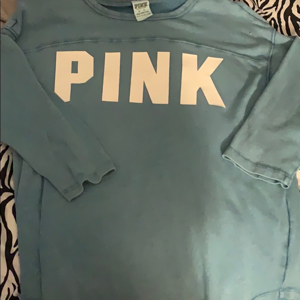 Quarter sleeve Pink light material sweater